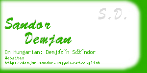 sandor demjan business card